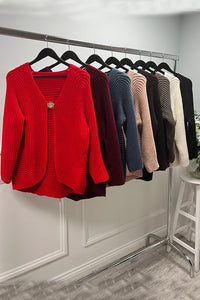 Sun Broach Detailed Knitted Bolero