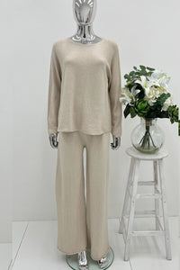 Round neck relaxed fit, long sleeves Co Ords Set