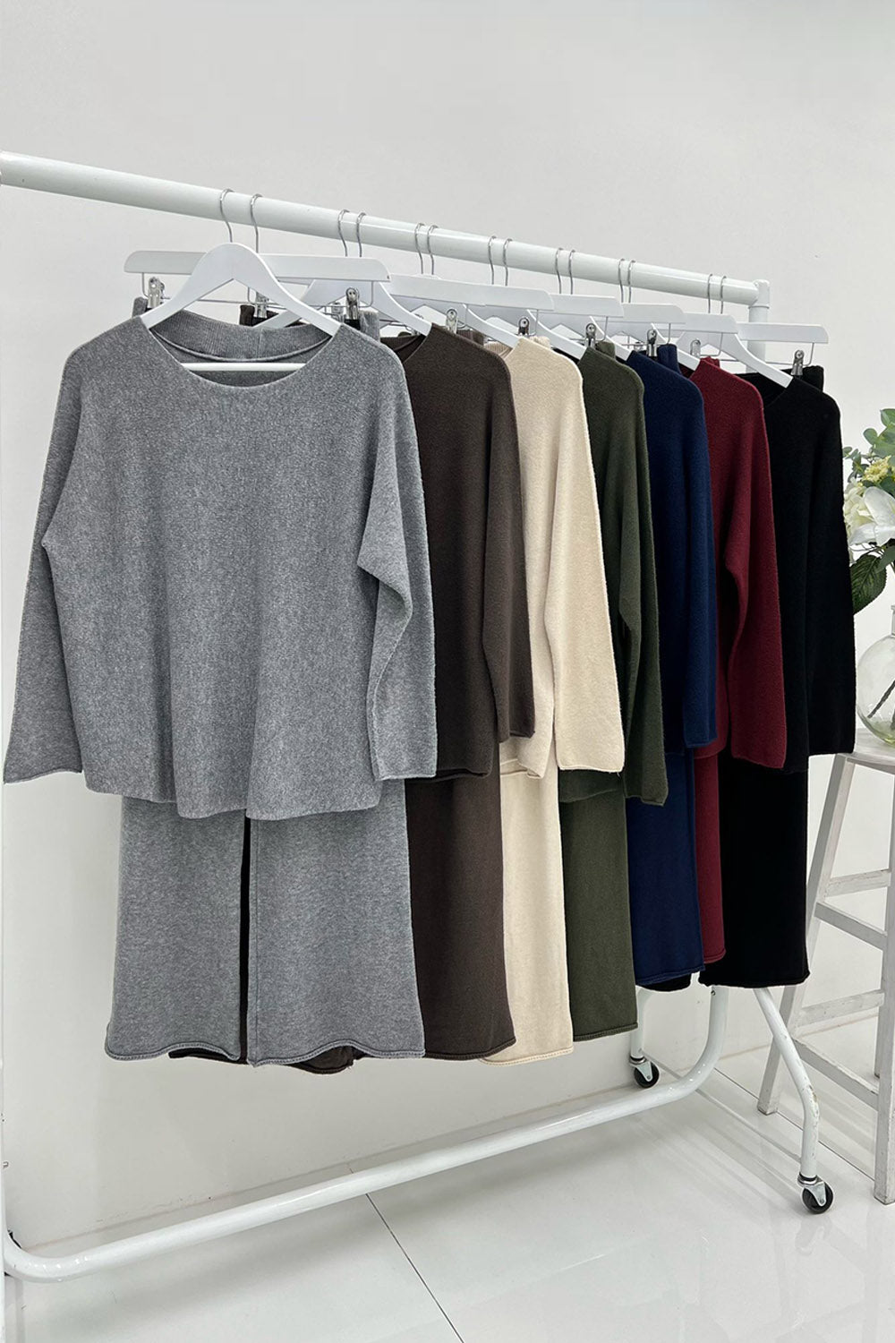 Round neck relaxed fit, long sleeves Co Ords Set