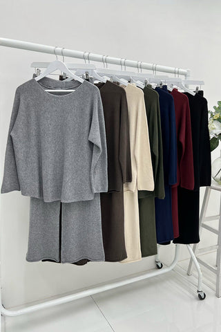 Round neck relaxed fit, long sleeves Co Ords Set