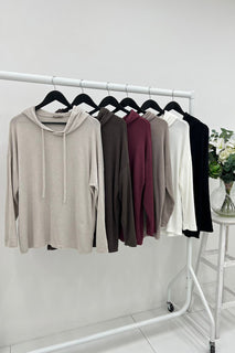 Lana Wool & Viscose Light Knitted Hoodie
