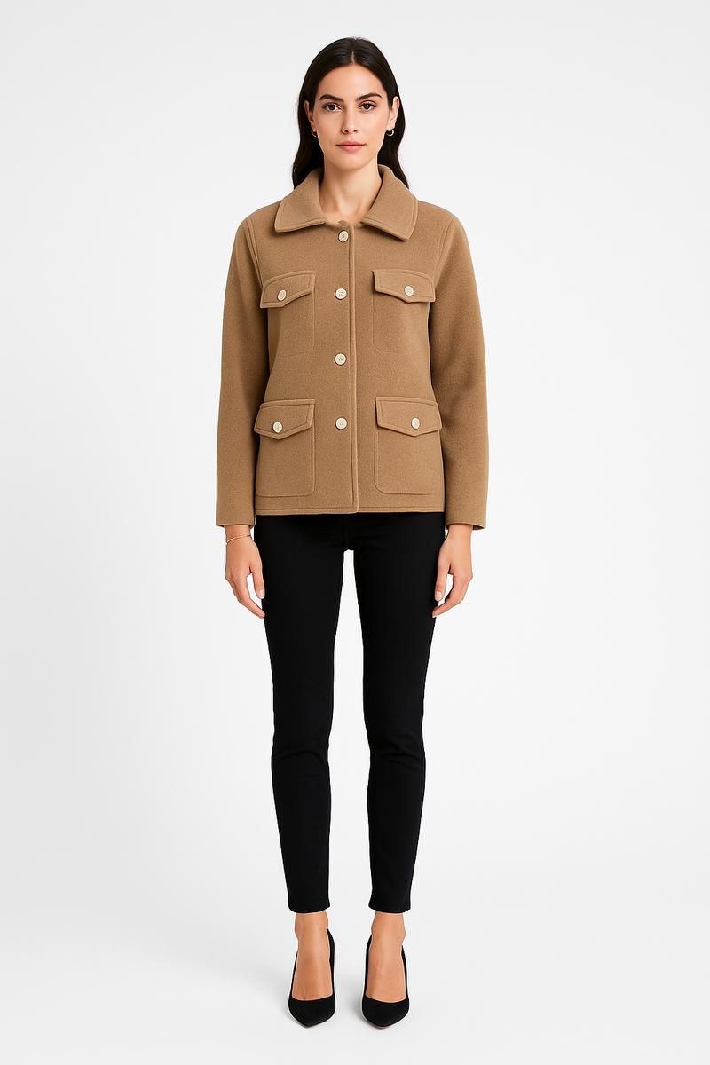 Button & Flap Detailed Jacket