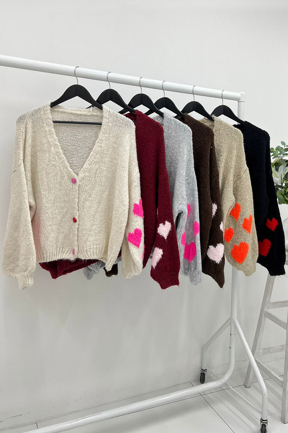 Love Heart ❤️ Button & Sleeve Detailed, Lana Wool & Viscose Knitted Cardigan