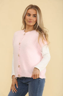 Golden Star ⭐ Button Through, Lana Wool & Viscose Knitted Waistcoat