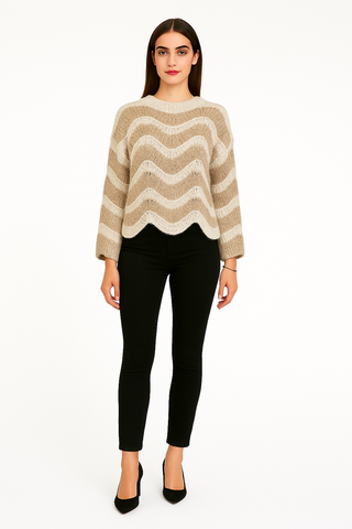 Lana Wool & Viscose Knitted Stripe Jumper