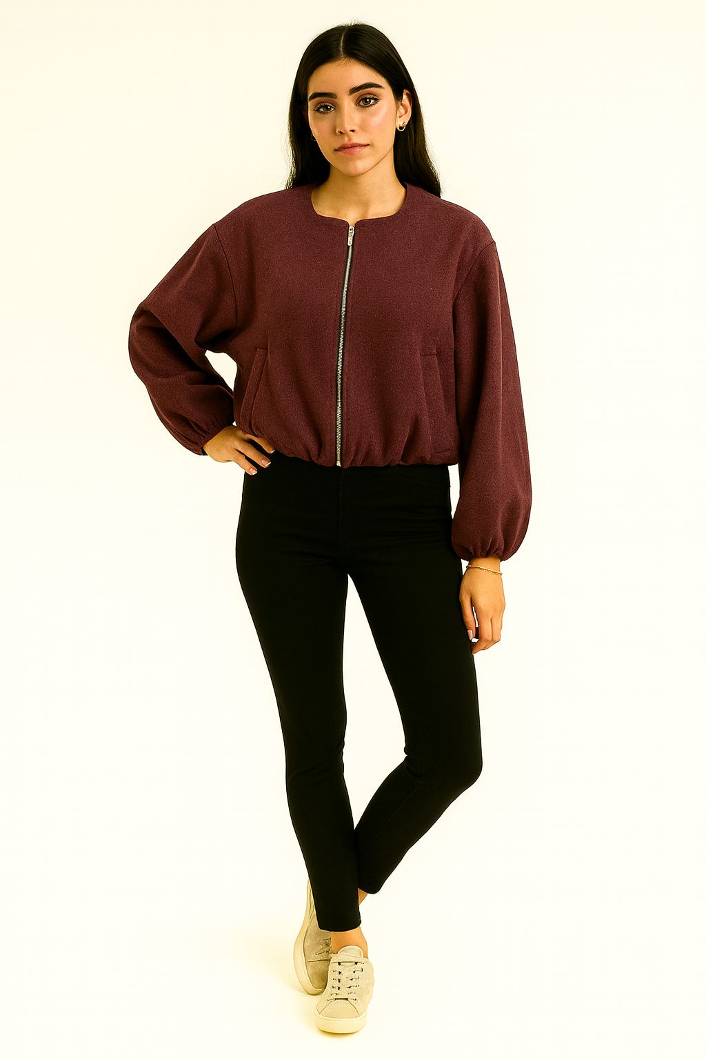 Elasticated Cuff & Hem, Two Pocket Bomber Jacket