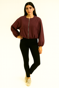 Elasticated Cuff & Hem, Two Pocket Bomber Jacket
