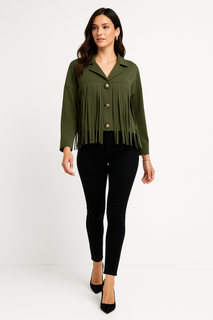Fringe Button-Up Jacket