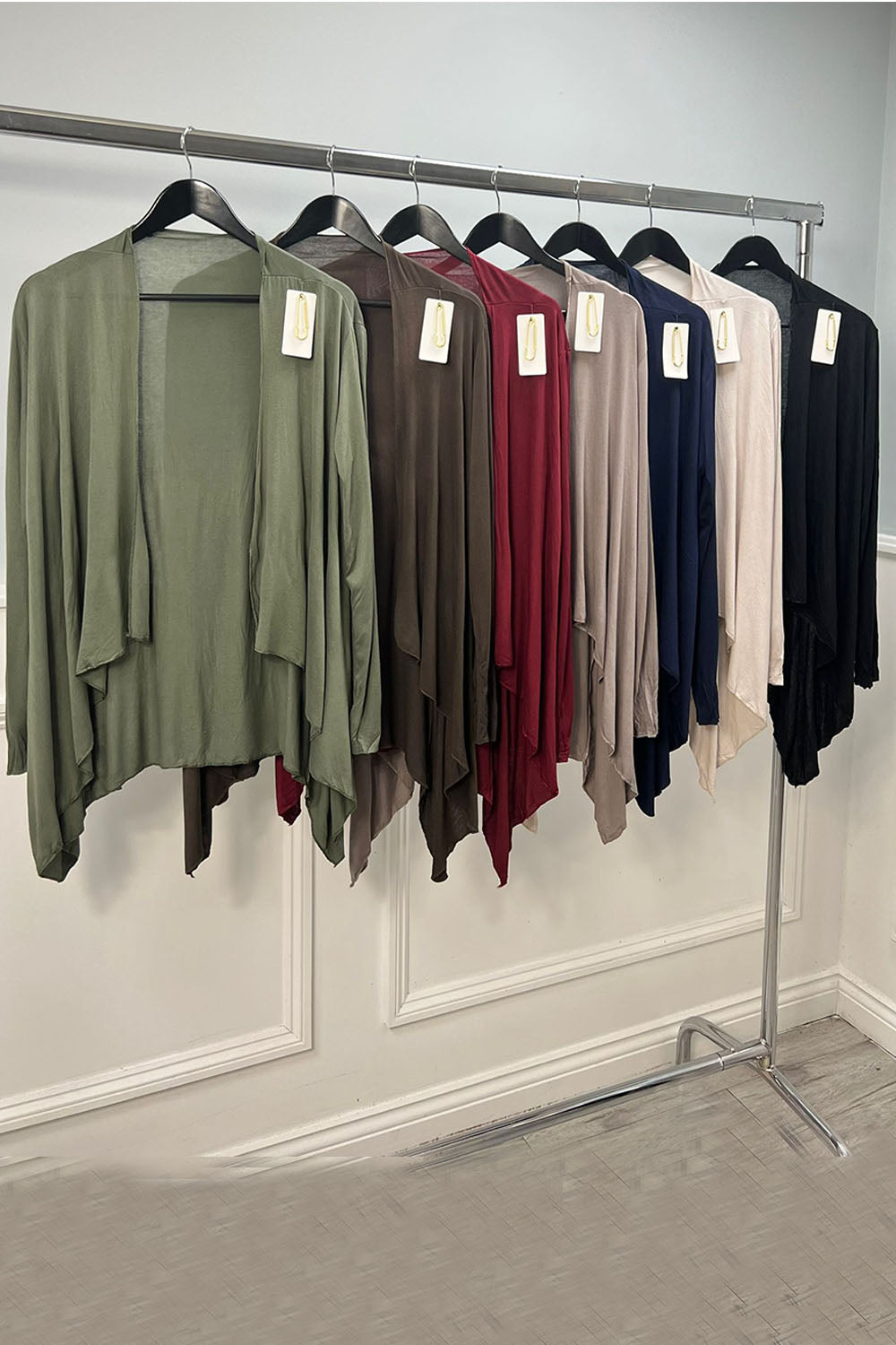 Open-Front Draped Cardigan – Lightweight Long Sleeve Layering Top