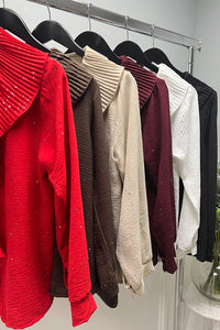 Long Sleeves , relaxed fit ruffled front top