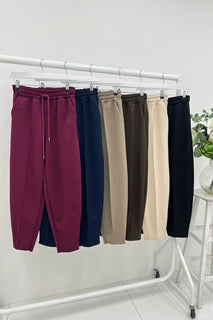 Elastic waistband with adjustable drawstrings tapered fit  trouser