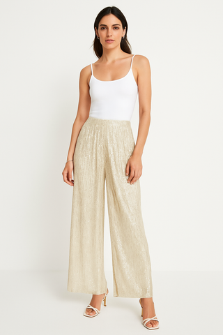 Wide Leg Sequin Trouser.