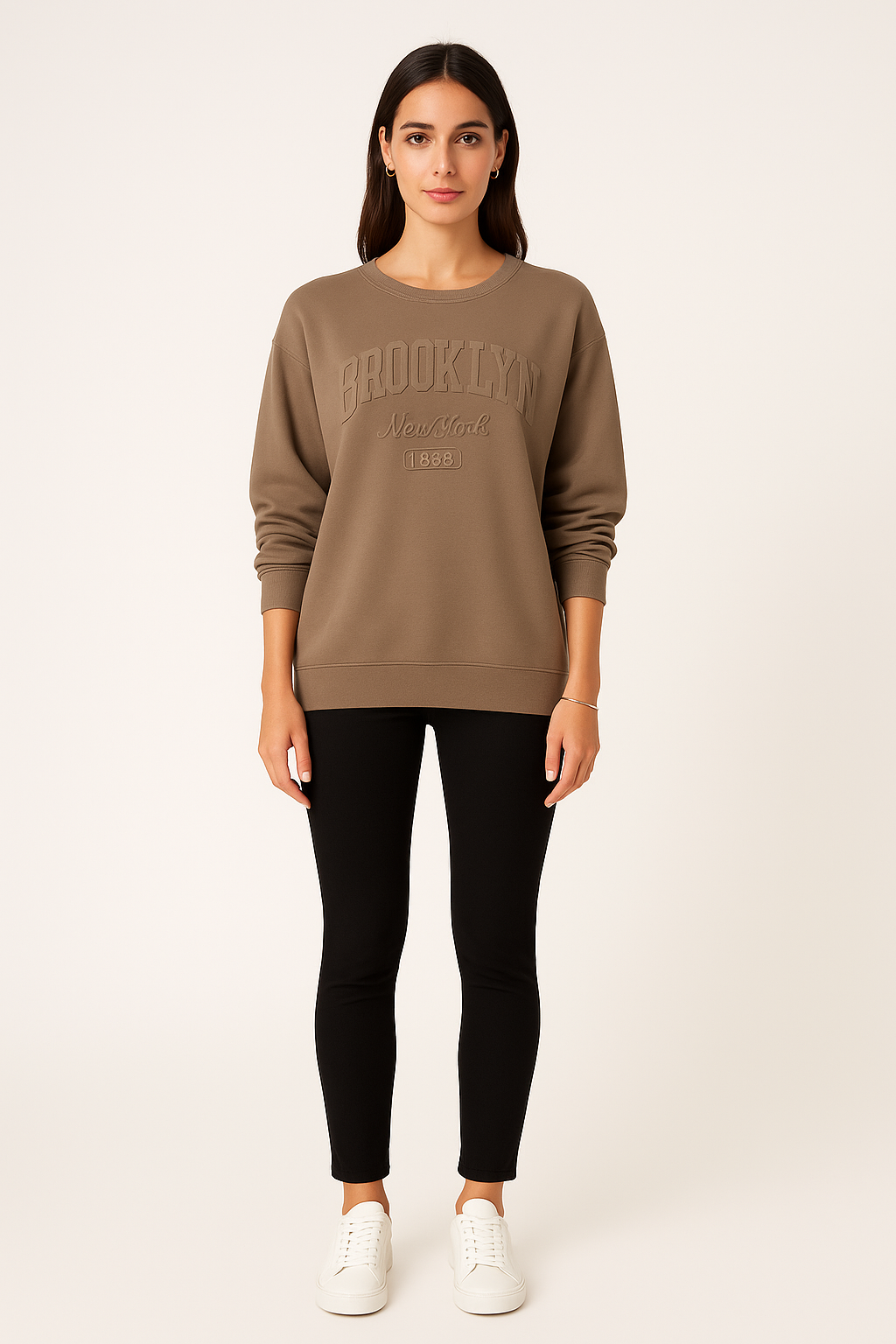 American Inspired, Round Neck, Oversized High Low Sweatshirt