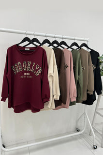 American Inspired, Round Neck, Oversized High Low Sweatshirt