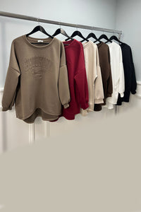 American Inspired, Round Neck, Oversized High Low Sweatshirt