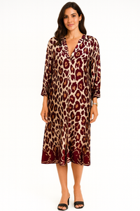Collared, V-Neck, Two Pocket Satin Dress