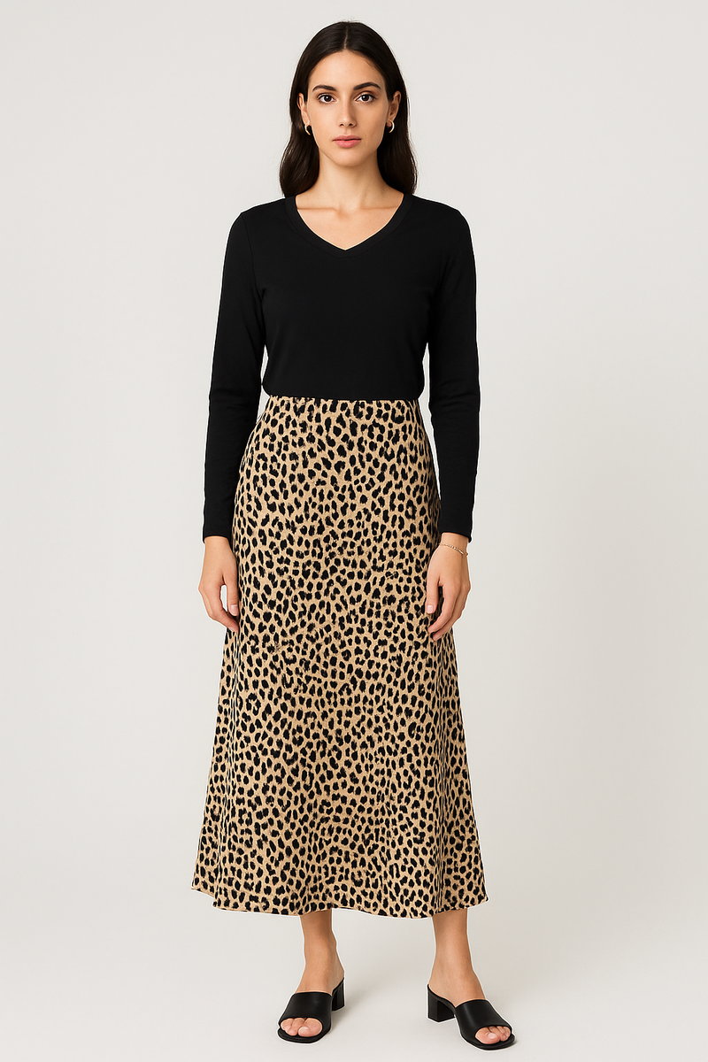 Elasticated Waist Satin Skirt