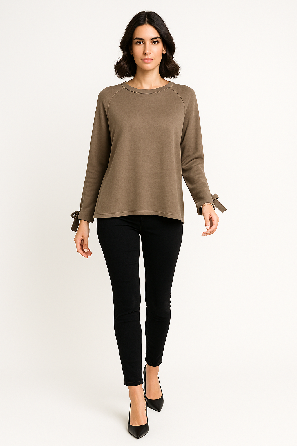 Long Sleeve Jumper with Fringe Detail at the back