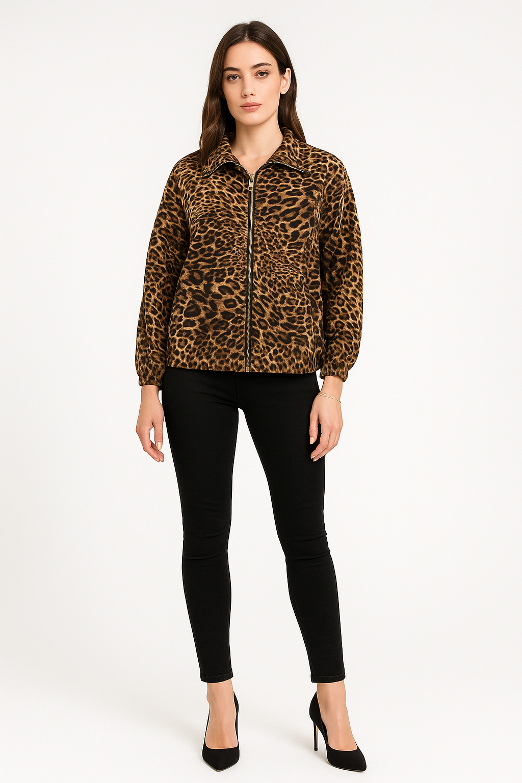 Double Layered, Two Pocket Suede Bomber Jacket