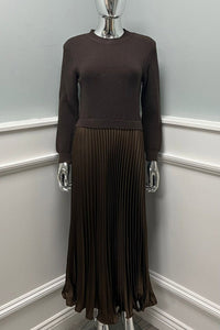 Round Neck, Pleated Hem, Jumper Dress