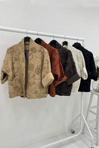 Quilted floral embroidered jackets