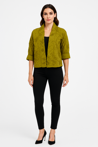 Quilted floral embroidered jackets