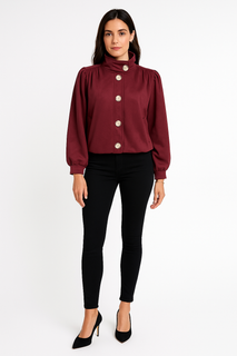 High Neck, Two Pocket Suede Jacket
