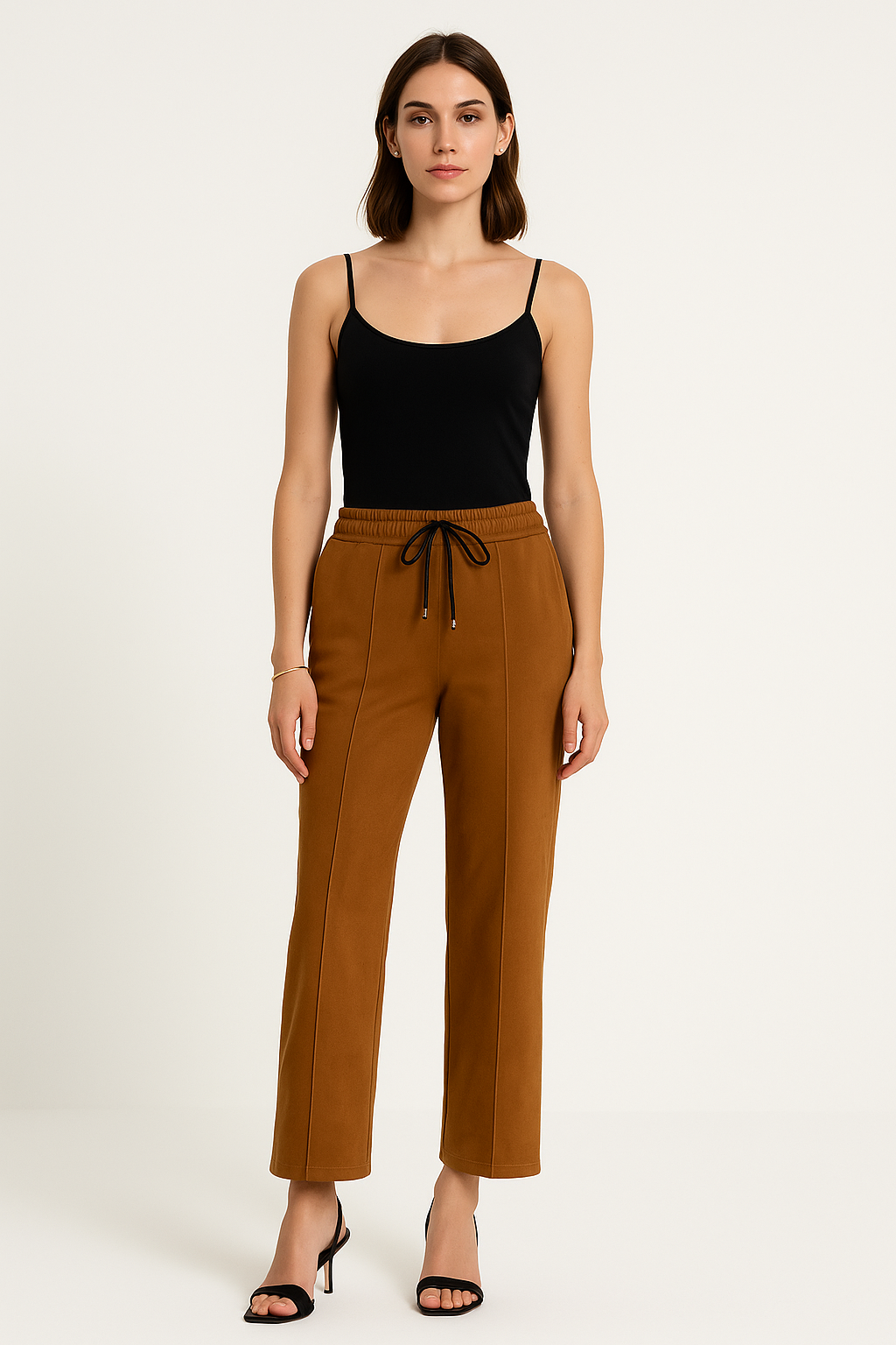Relaxed, wide-leg fit with an elasticated waistband and adjustable drawstring