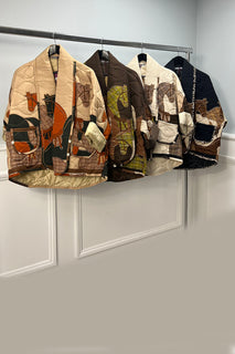 Quirky and cozy , padded jacket with a bold horse print