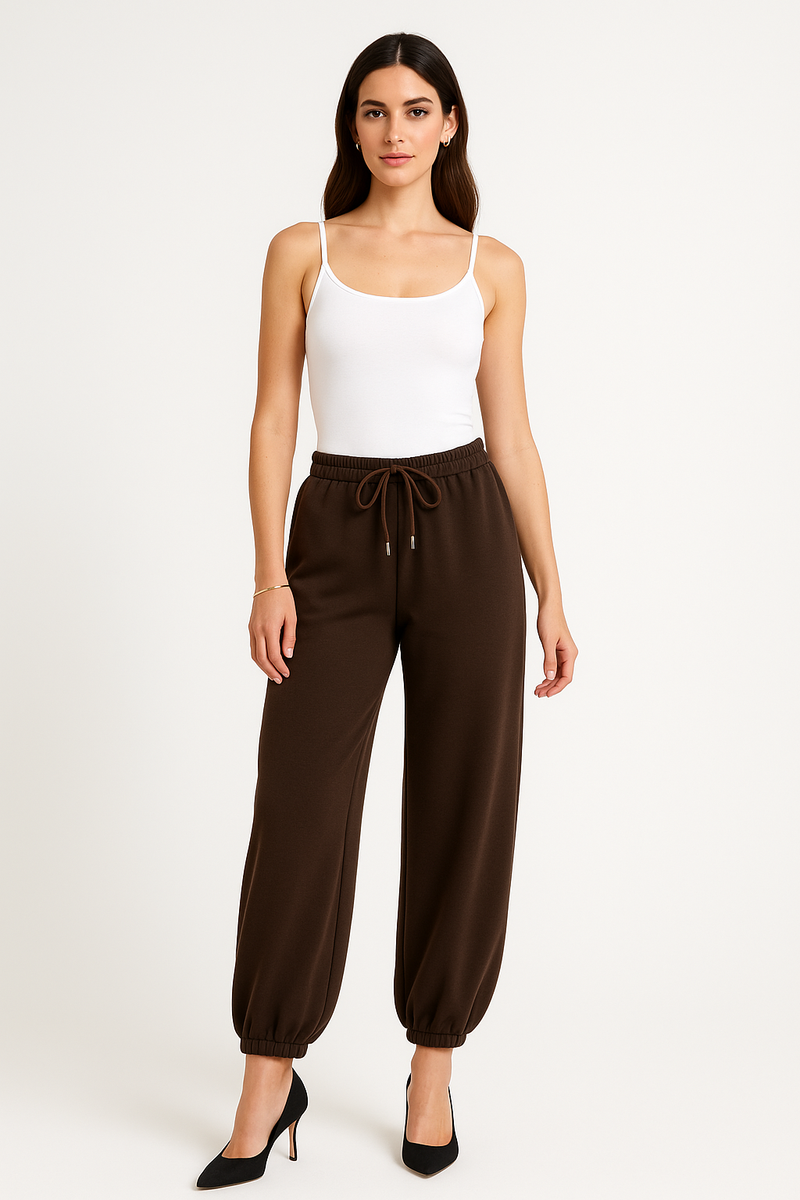 Elasticated waist , Relaxed fit  trousers with adjustable drawstring