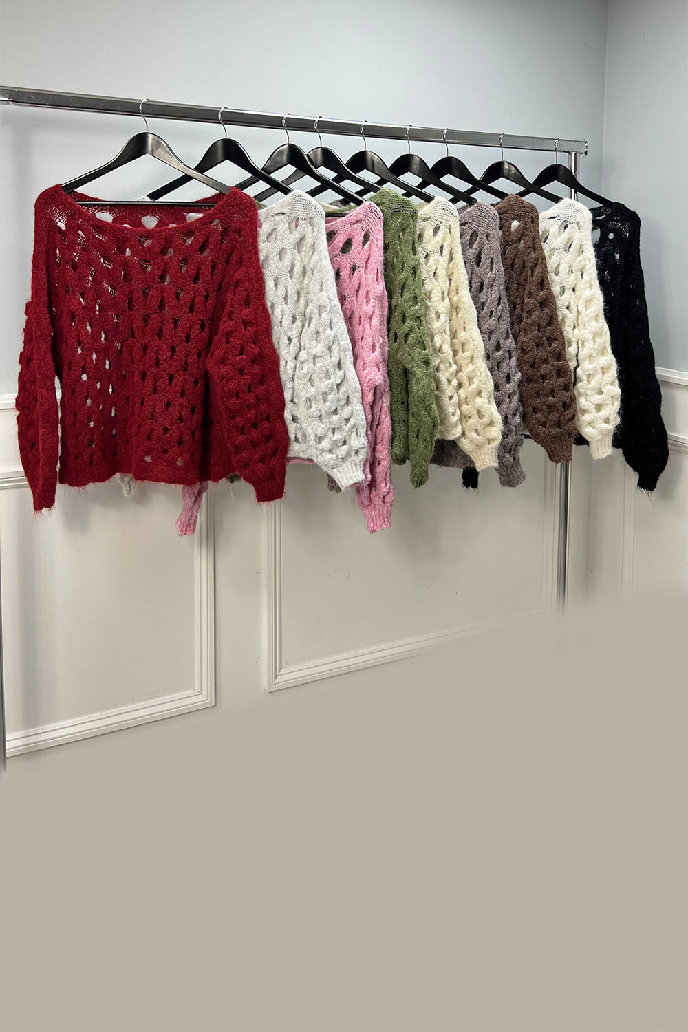 Slash Neck, Lana Wool & Polymide Knitted Jumper