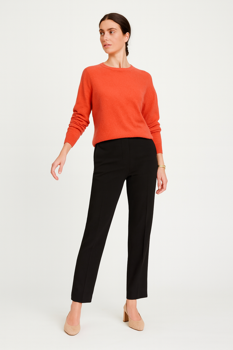 Round Neck, Acrylic & Nylon Knitted Jumper