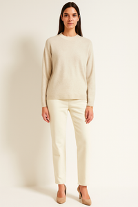 Round Neck, Acrylic & Nylon Knitted Jumper