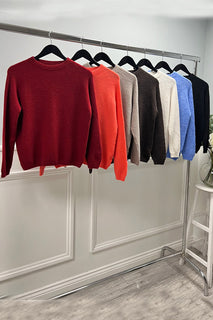 Round Neck, Acrylic & Nylon Knitted Jumper