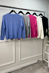 Round Neck, Acrylic & Nylon Knitted Jumper