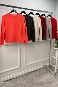 Round Neck, Acrylic & Nylon Knitted Jumper