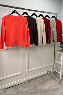 Round Neck, Acrylic & Nylon Knitted Jumper