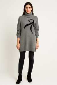 Cozy Knit Turtleneck Sweater Dress