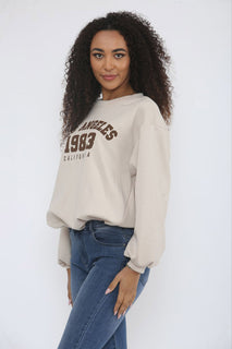 Crew neck , Long sleeves Oversized Jumper with  BOLD lettering