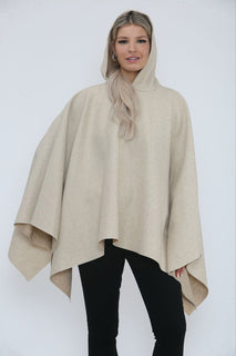Oversized Batwing Poncho With Hoodie