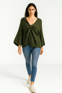 Soft Knit jumper with front tie detail