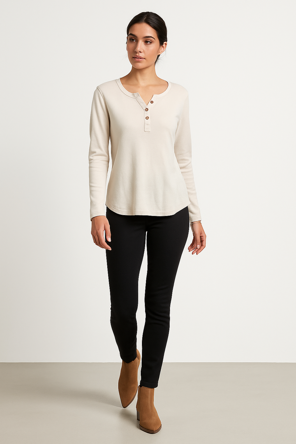 Long Sleeve Henley Top