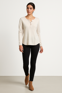 Long Sleeve Henley Top