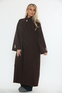 High Neck, Golden Button Detailed, Two Pocket Coat