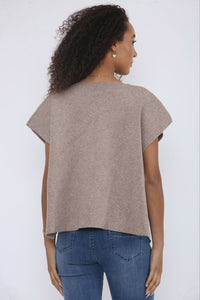 V-Neck, Button Through, Side Tie & Split Detailed, Viscose Nylon & PBT Knitted Top