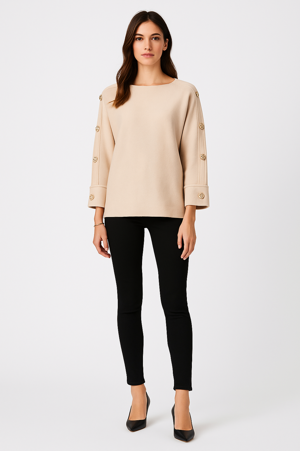 Gold button-detail jumpers