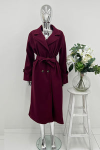 Lapel collar Belted Longline Coat