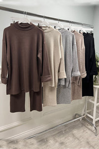 Relaxed fit , Long sleeves with cuff detail Wide-leg Co ords Set