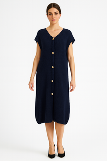 Relaxed fit, short sleeves cardigans with front button-down closure