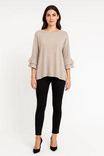 Ruffle Sleeve Knit Top